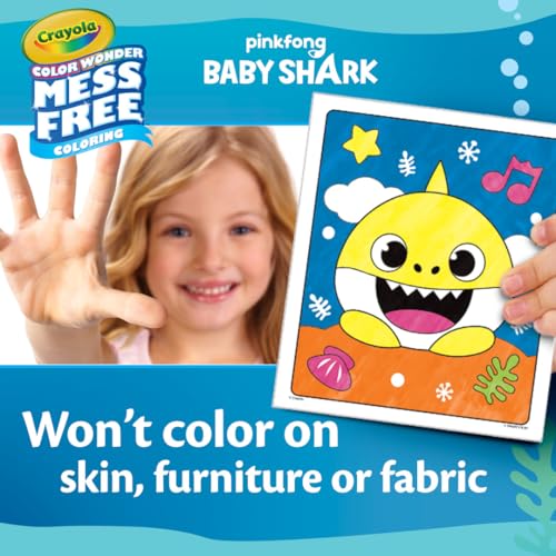 Crayola Baby Shark Mess-Free Color Wonder Pages Coloring Book, a great gift or Christmas present for toddlers.