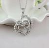 [Christmas Fair][Comes with Original Jewelry Box] Lovamor Triple Heart Necklace, Silver, Perfect for Tanabata, Couples, Gifts