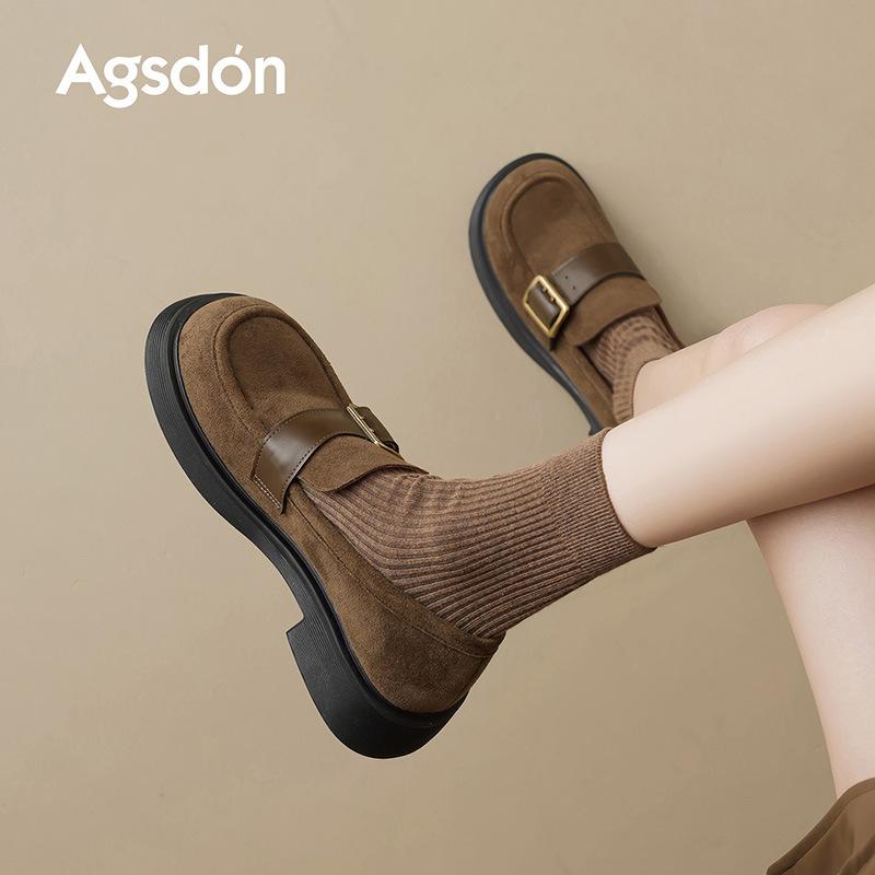 Platform New Autumn and Winter British Style Small Leather Shoes Commuter Shoes