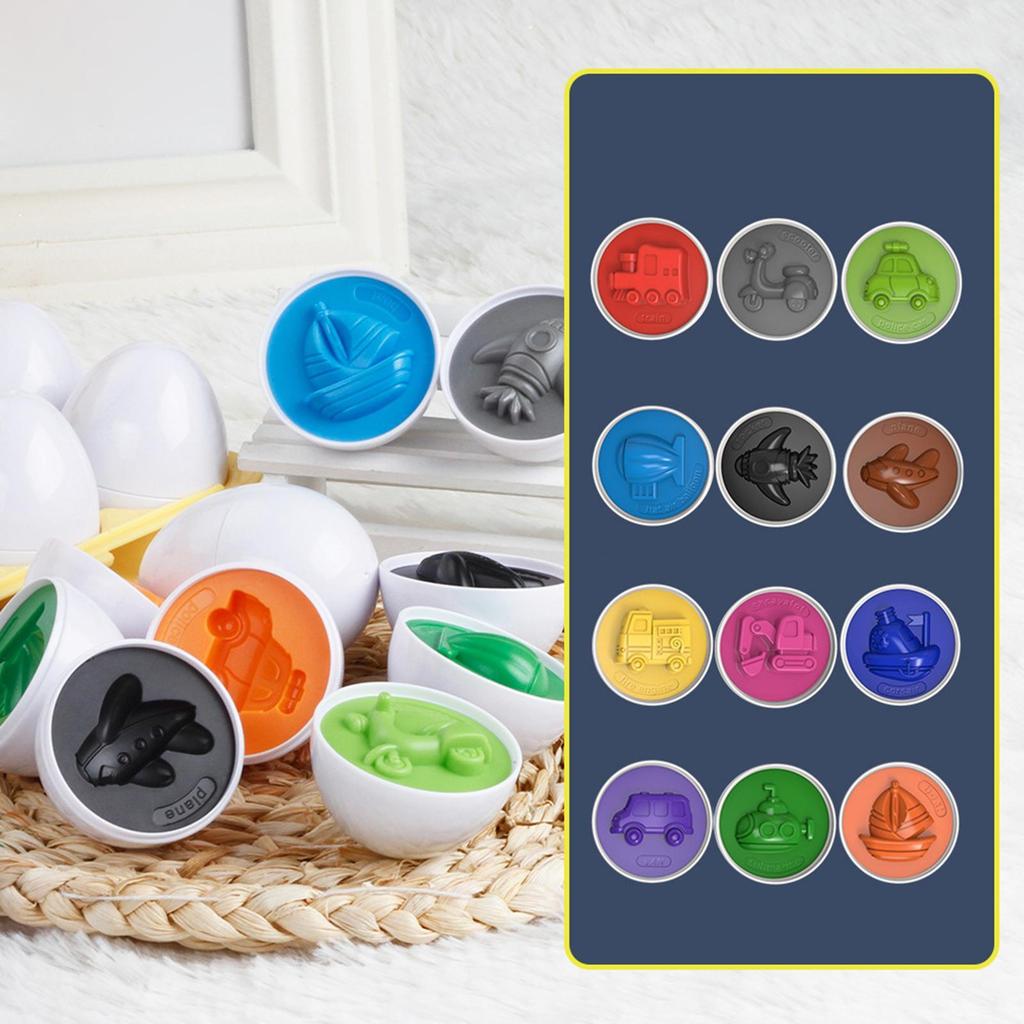 Sorter Fun Matching Egg Educational Learning Toys Puzzle 12x Set