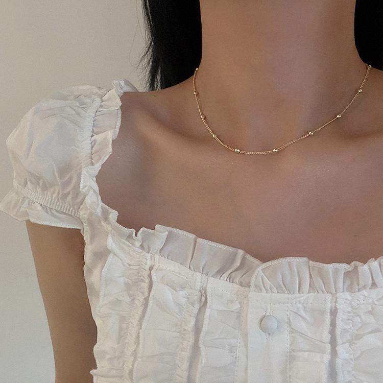 Freshwater pearl series necklace French retro versatile elegant personalized neck chain collarbone chain