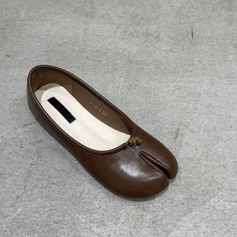 Fashion SUOJIALUN 2025 Autumn Women Flats Ballerina Shoes Fashion Split Toe Flat Ballet Female Casual Slip On Loafer Bot Knot Flats Muje