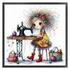 Full Embroidery Eco-cotton Thread 11CT Printed Girl Cross Stitch Kit Art 40x40cm