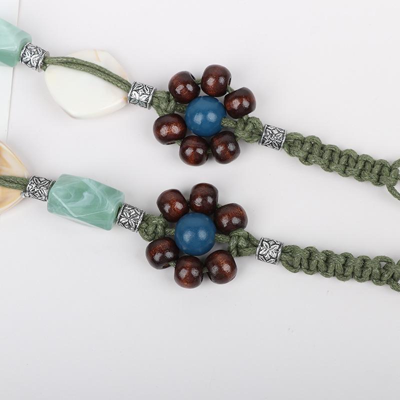 Bohemian-Style Braided Ethnic Women’s Waist Chain Floral Waist Cord to Pair with Dresses Retro Waist-Cinching Decorative Belt