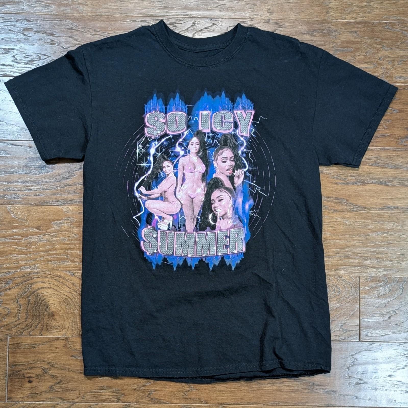 Saweetie So Icy Summer Rap Tee T-Shirt Mens Medium Black Hip Hop 18.5x26 XXL