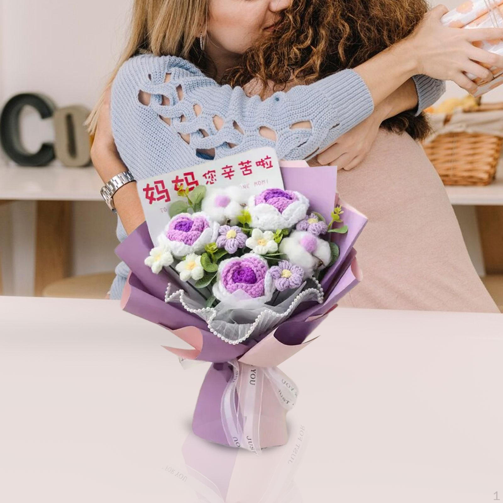 

Beautiful Crochet Floral Arrangement to Celebrate Mother s Day Light Purple Rose