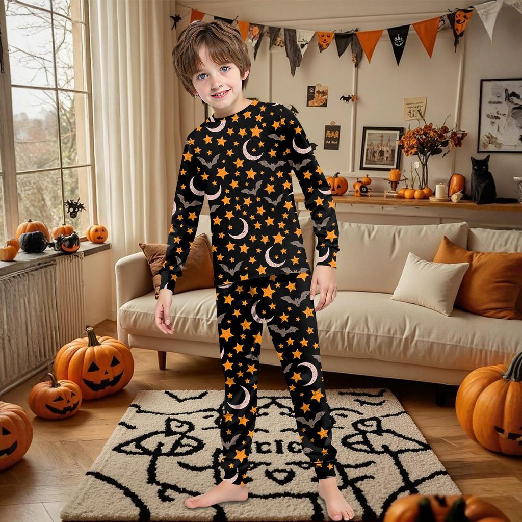 Family Matching Print Sets Pajamas Loungewear Outfits Family Matching Long Sleeve Tops+Pants Set