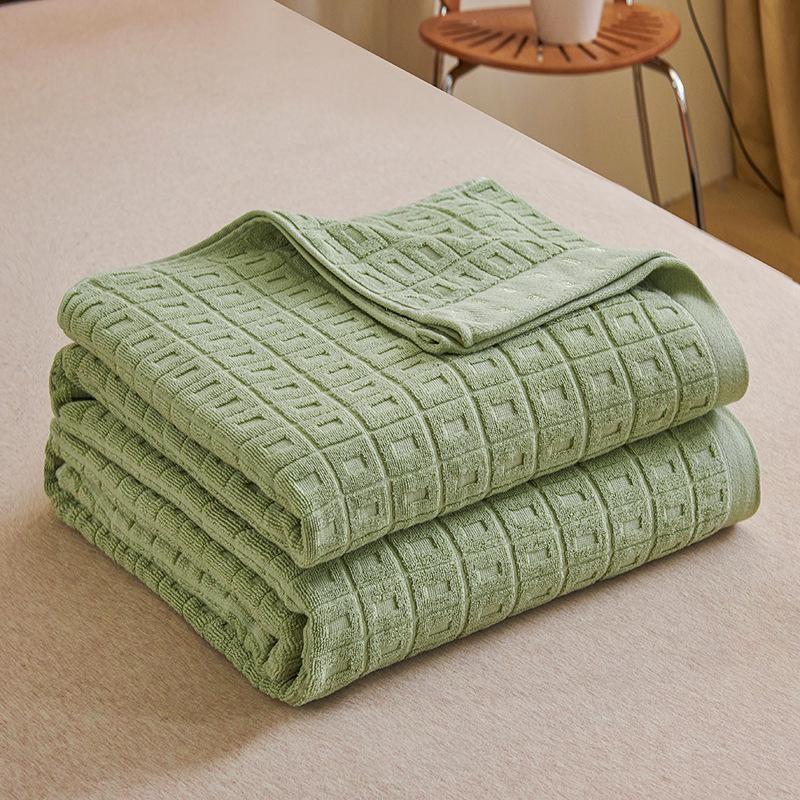 Vintage 1970s Shanghai Nostalgic 100% Cotton Towel Blanket for Summer Naps