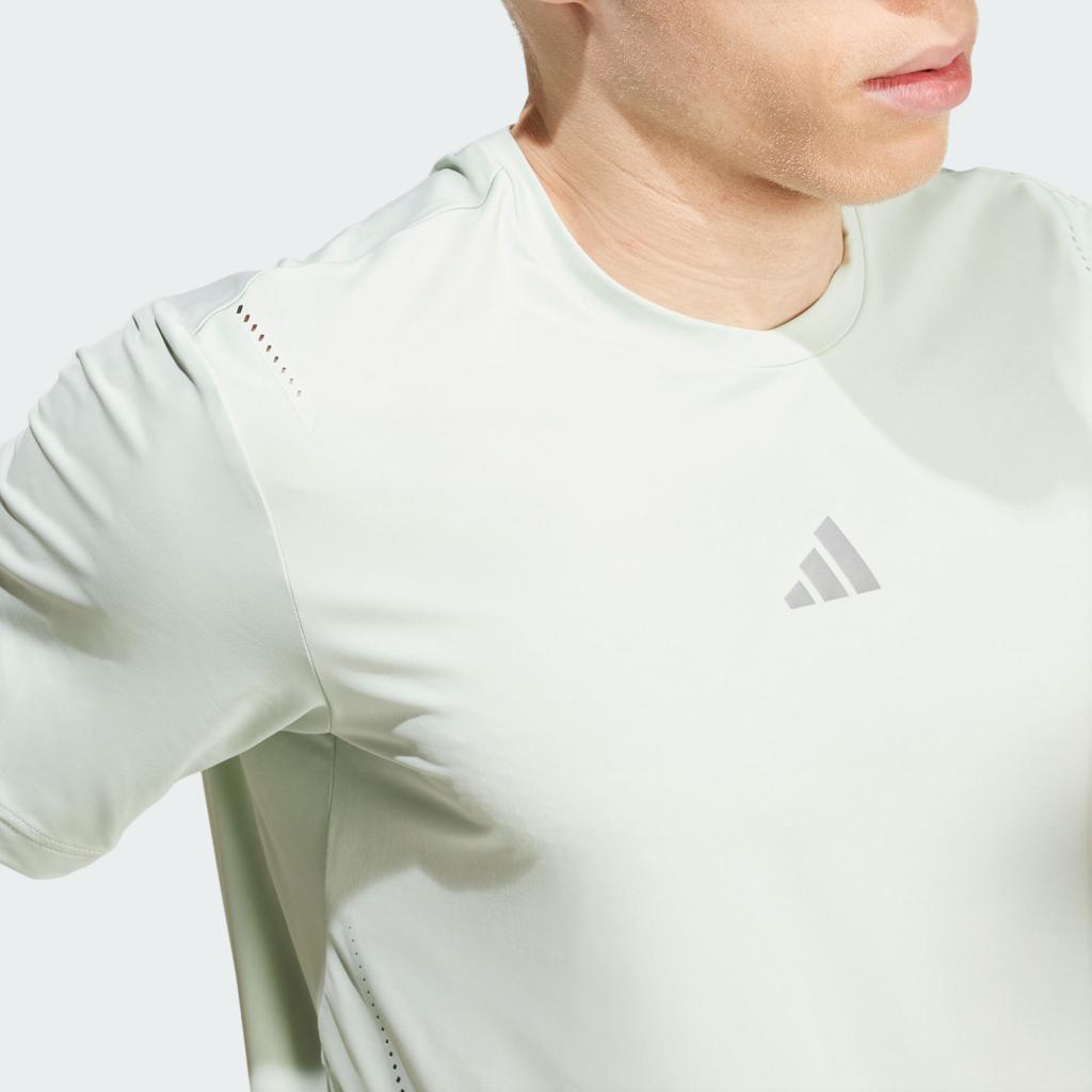 adidas Oddychający Komfort Jednolity Kolor Krótki Rękaw T-Shirt Męski Top Lniany-Zielony JD0198