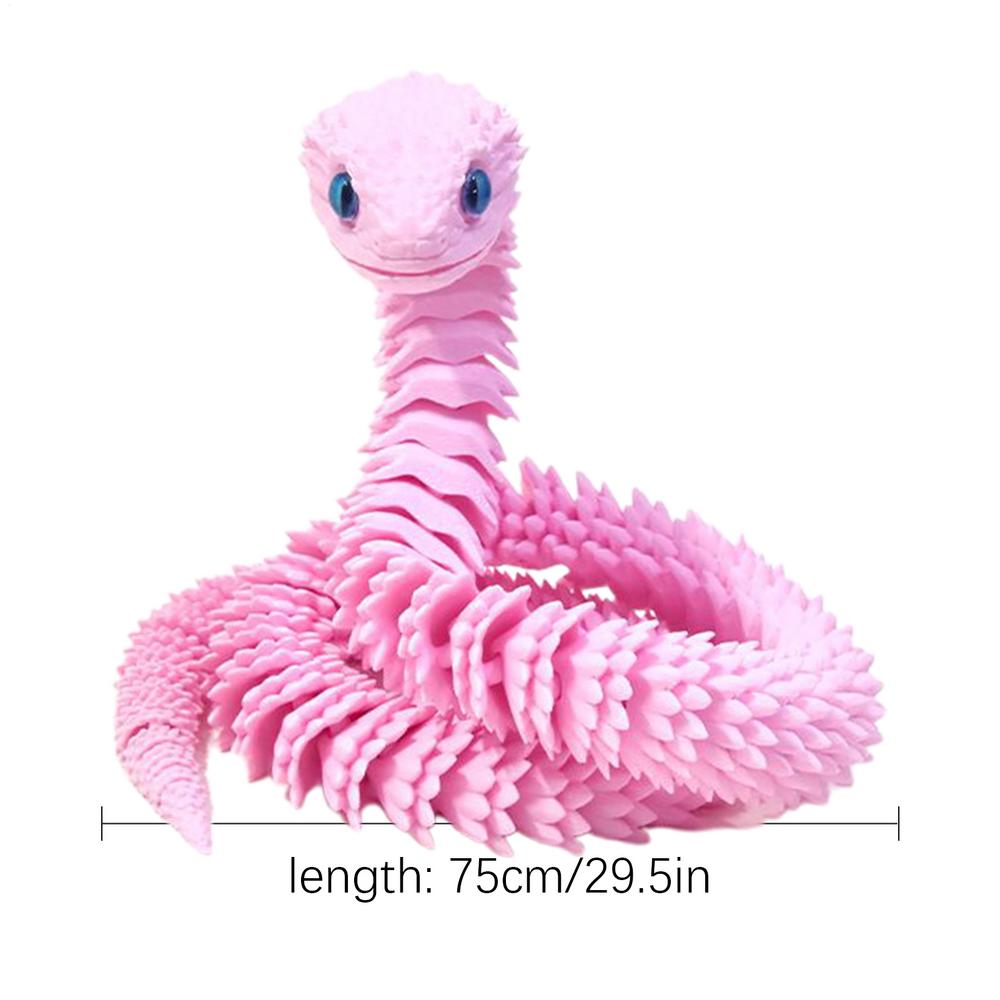 75cm 3d Printed Snake Desk Ornament Rotatable Office Realistic Snake Statue Table Decoration Landscape Figurines Accessorie