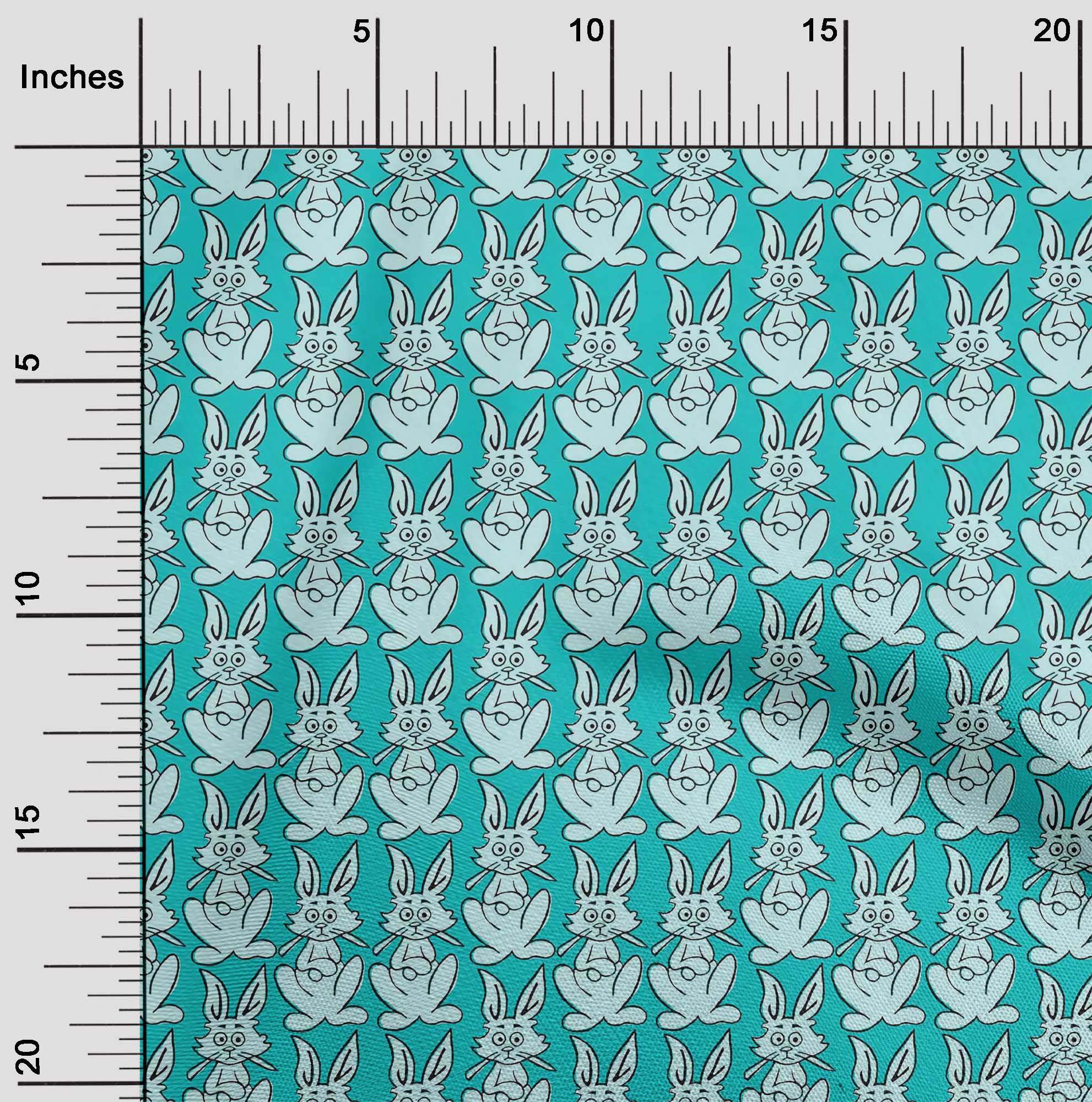 

oneOone Cotton Flex Fabric Rabbit Block Decor Fabric Printed BTY 40 Inch 42 Inch - Viscose Chiffon синій