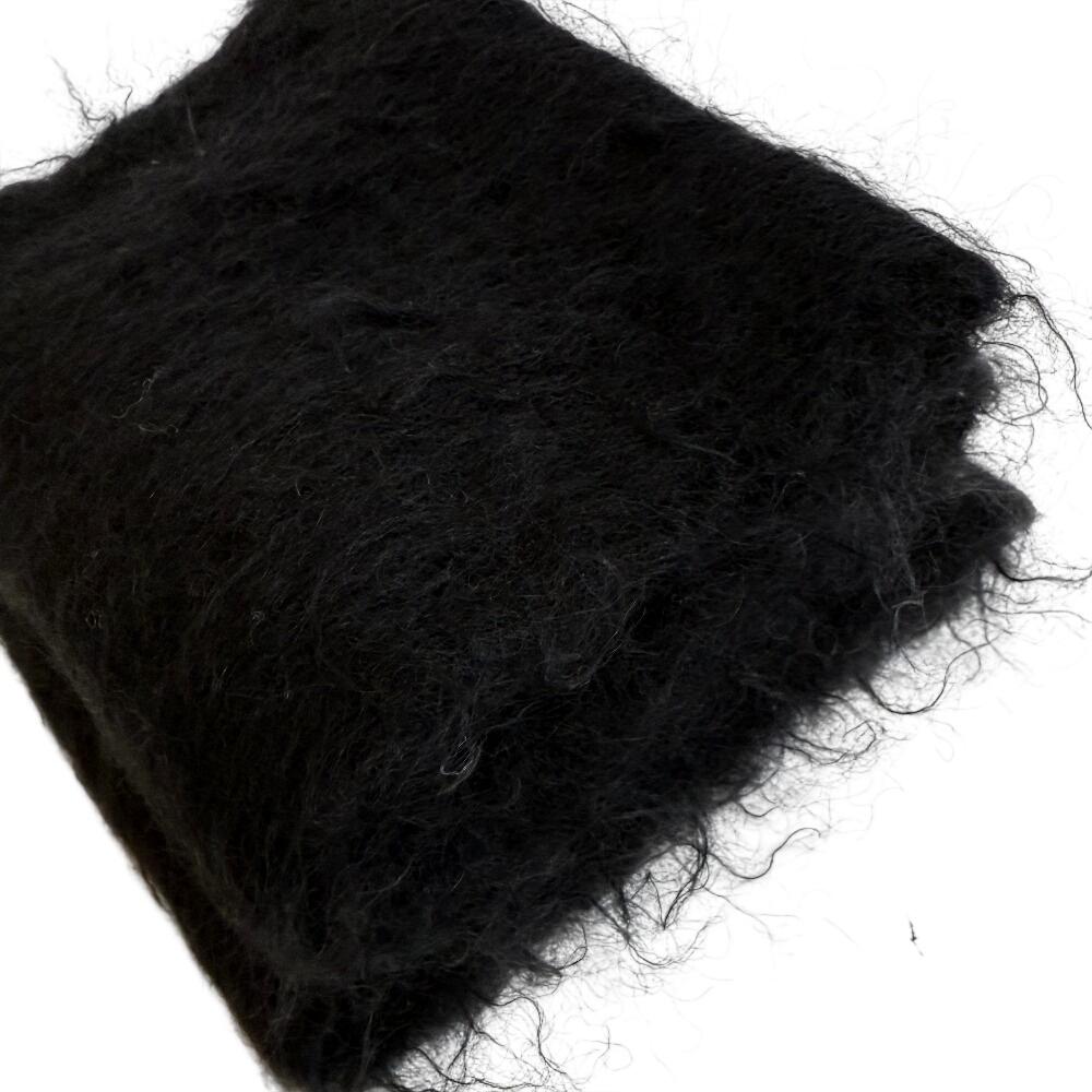 LOEWE Logo Beads Moheya wool Scarf black wool unisex Used