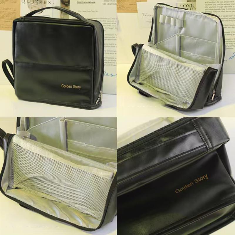 Extra Large Capacity Cosmetic Bag Multi-Compartment Multi-Layer Pen Bag High Aesthetic Solid Color Storage Bag Cosmetics