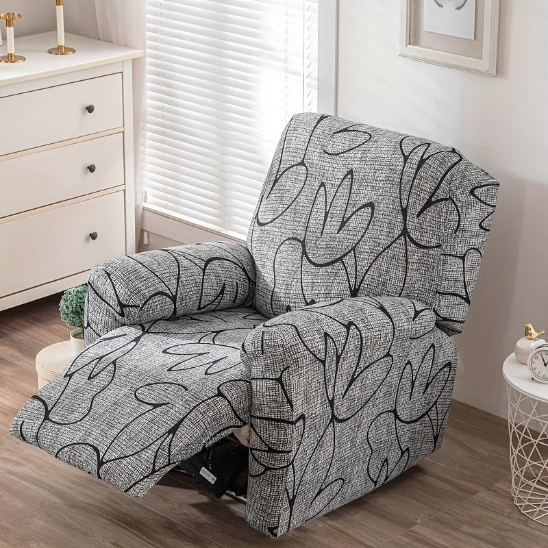 4pc/set Milk Silk Stretch Recliner Sofa Covers Printed Elastic Armchair Chair Slipcovers for Living Room Furniture Protector