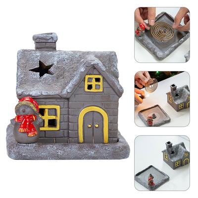 Ceramics Xmas Incense Burner Christmas Snow House Design Elegant Aromatherapy Home Decoration Incense Furnace Ceramics Censer
