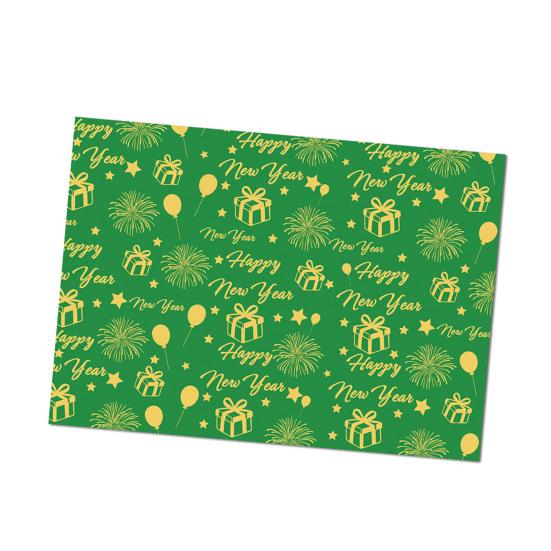 5Pcs Christmas Wrapping Paper Gold Foil Gift Wrap with Holiday Tree Designs Flower Bouquet Packing Paper for DIY Present Packaging