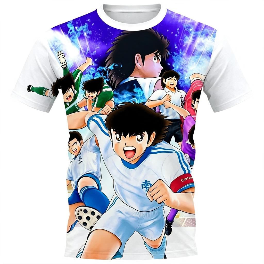 Sommer Freizeit Anime Tsubasa Trikot 3D Herren T-Shirt Damen T-Shirt Jungen Oberteil Kinder Eltern-Kind Schnelltrocknend Kurze Ärmel Kinder T-Shirt