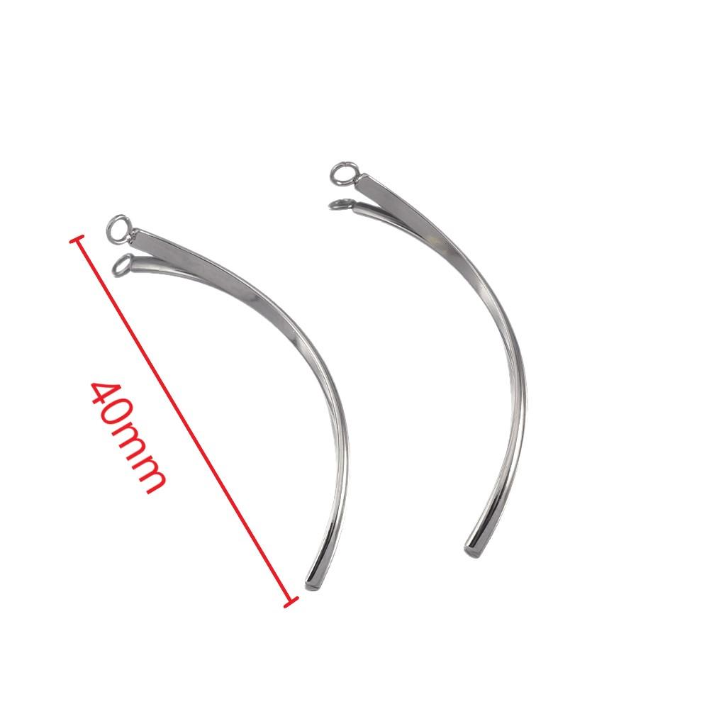 10pcs Stainless Steel Arched Earring Charms with Hole Flat Wire Spiral Curve Wave Stick Necklace Connector DIY Jewelry Making 10pcs