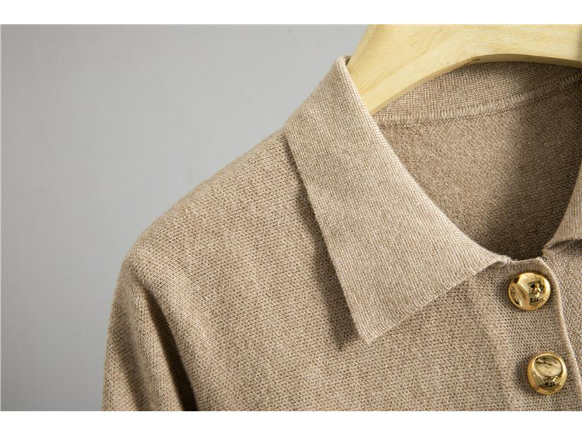 Women's Spring/Fall Elegant POLO Collar Ruffle Cardigan Sweater & Hip-Hugging Skirt Two-Piece Set