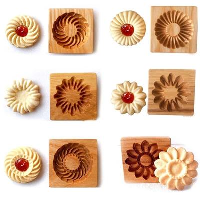 Holz-Plätzchenform, 3D-Weihnachts-Ausstechformen, Keksausstecher, Prägeform für Kuchen und Kekse, Presse
