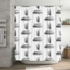 White Black Striped Shower Curtain Waterproof Bathroom Decor Modern Abstract Design Pattern For Home Decoration