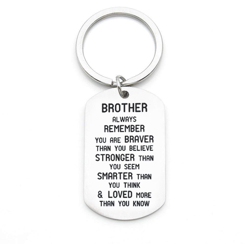 And Brother Trendy Sister Remember You Are Brave Titanium Steel Key Chain