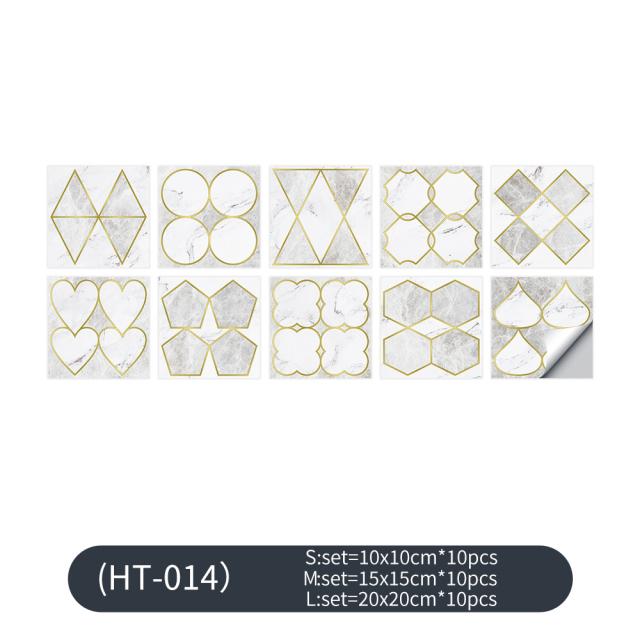 

10 шт., ПВХ, имитация мрамора, лестничная клетка, кухонная клейкая плитка, наклейки, водостойкий декор для ванной комнаты, керамические обои 15cmX15cmX10pcs