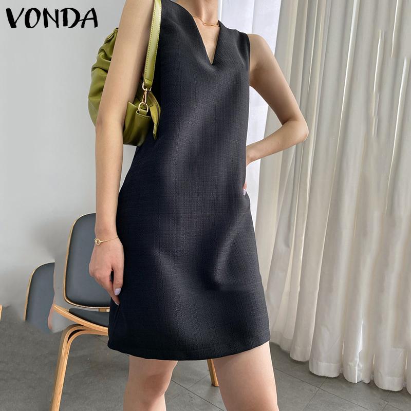 

Летнее женское короткое платье без рукавов VONDA