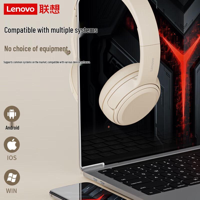 Lenovo EB320 Active Noise Cancelling Wireless Over-Ear Bluetooth Headphones