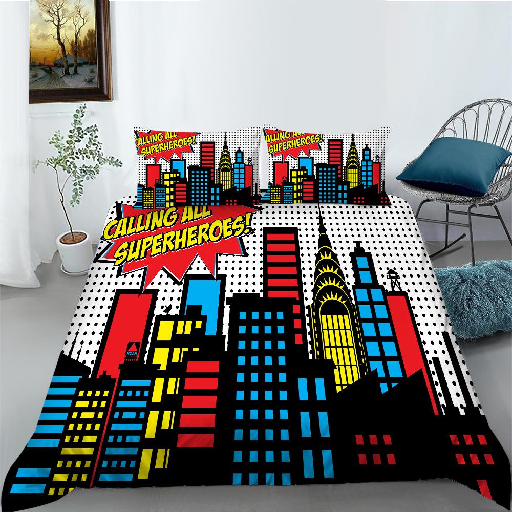 Quilt Cover Pillowcase Two or Three-piece Set Hip-hop Series 3D Digital Printing Polyester