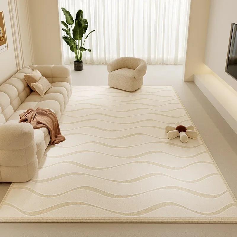 Cream Style Carpets for Living Room Large Area Bedroom Washable Decor Carpet Thick Plush Lounge Floor Mat Fluffy Soft Study Rug