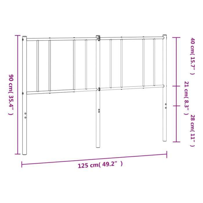 VidaXL White Metal Headboard 120 Cm 352560