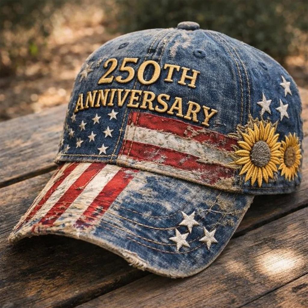 Men's And Women's American Anniversary Commemorative Digital Print Baseball Cap For Adults With Retro Elements