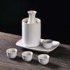 Ceramic Wine Set, Warm Wine Jug With Plate, Japanese-Style Baijiu Dispenser, Spirit Shot Glass