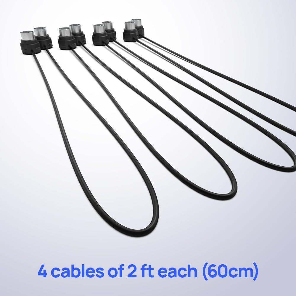 Cme Midi CabLe 4 Pack 60cm 5 Pin Din L Type pLug Midi Interface For Synthesizer 