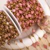 1meter Irregular Romantic Pink Stone Beaded Chain Stainless Steel Necklaces Chains Boho Anklet Bracelets for DIY Jewelry Making