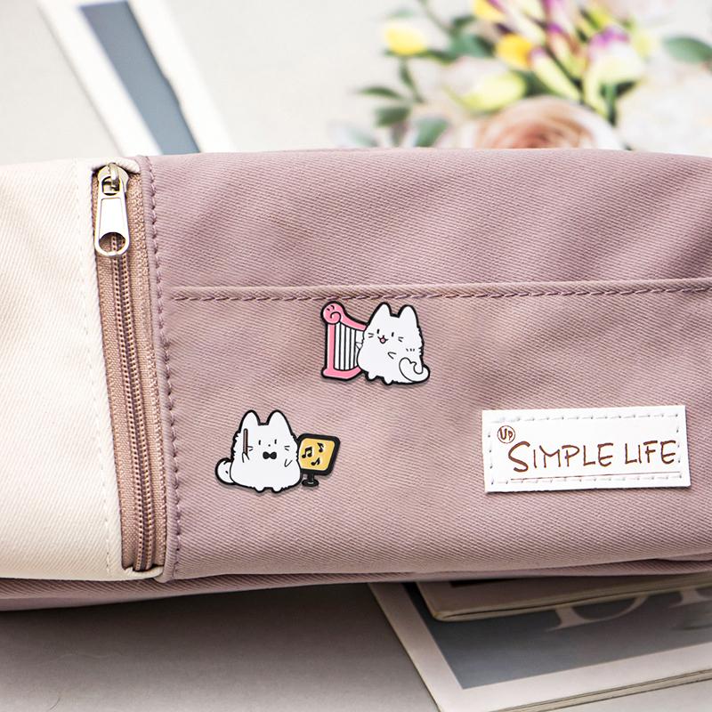 Cartoon Symphony Orchestra Cats Enamel Brooches Funny Music Kitty Kitten Play Harp Piano Saxophone Lapel Pins