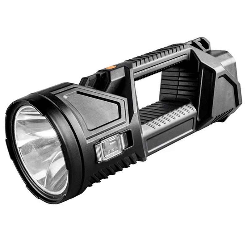 LED Flashlight USB/Solar Rechargeable Spotlight Fishing Camping Lantern Tail Double-headed Lighting Searchlight Waterproof Torch