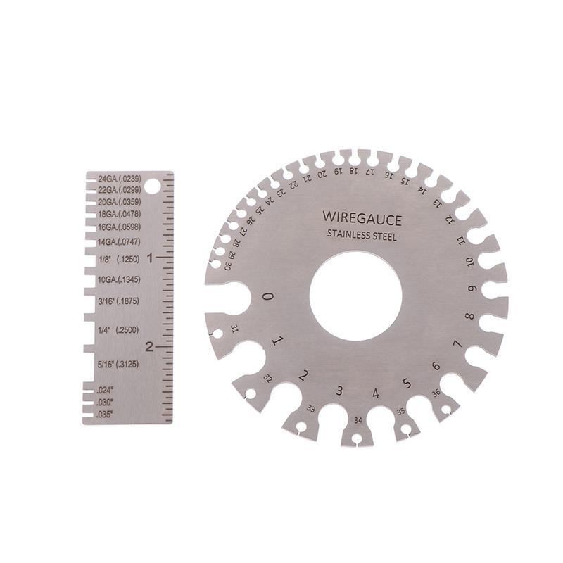0-36 Round AWG SWG Wire Gauge Thickness Ruler Gauge Diameter Stainless Steel Measurer Tool Welding Inspection Wire Gauge