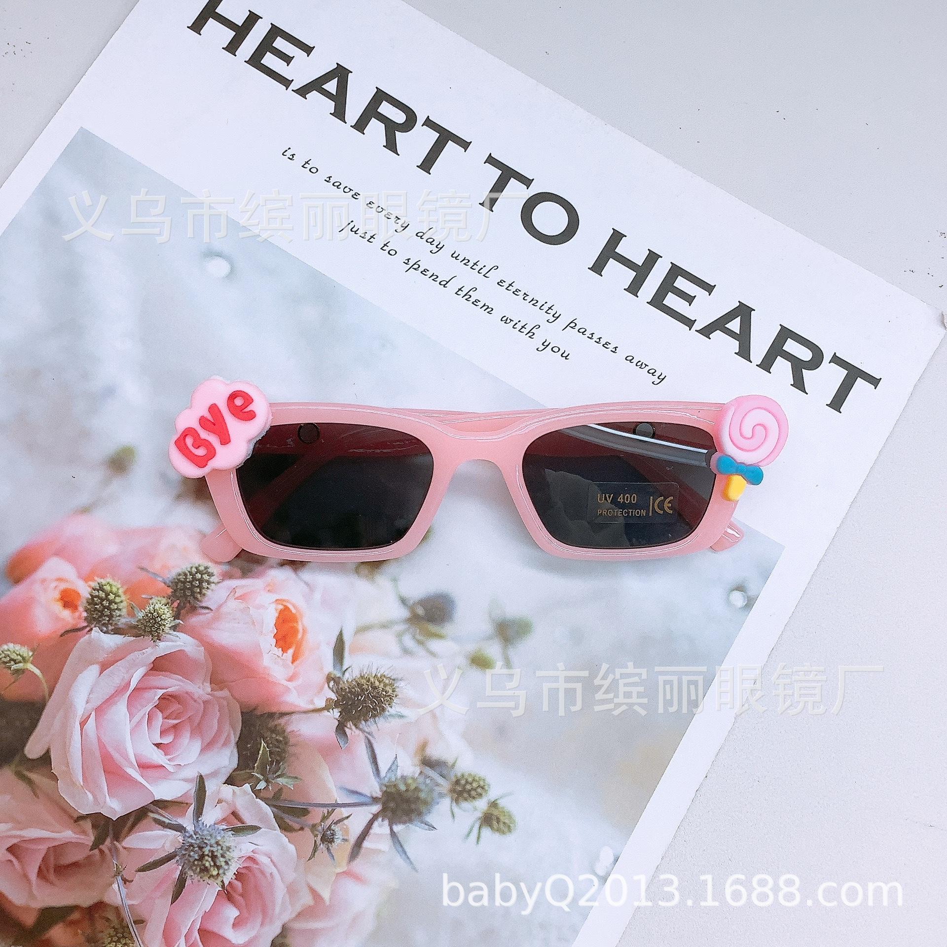 

Стильные детские солнцезащитные очки в ретро-коробке, персонализированные детские солнцезащитные очки Diy, защита от ультрафиолета, симпатичные леденцы на палочке