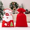 54*31cm Christmas Gift Bag Large Drawstring Storage Bag for Candy Snack Cookie Santa Claus Snowman Gift Packing Xmas Decoration
