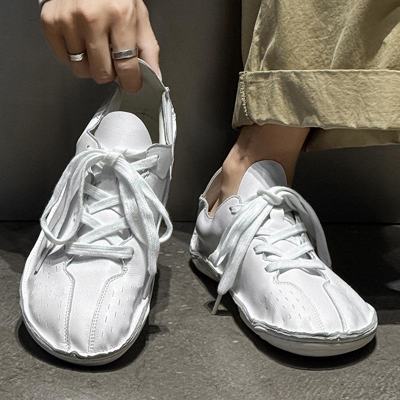 Richangde training shoes men's and women's lazy simple and versatile flat-bottomed casual lace-up shoes 25690 yellow, green-J