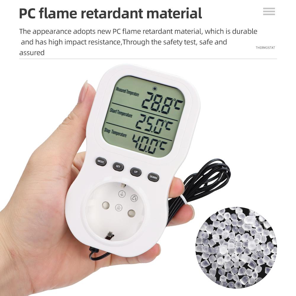 2025 Digital  Display Temperature Controller Switch Multi-Function Smart Thermostat Timer Socket Heating Cooling with NTC Sensor