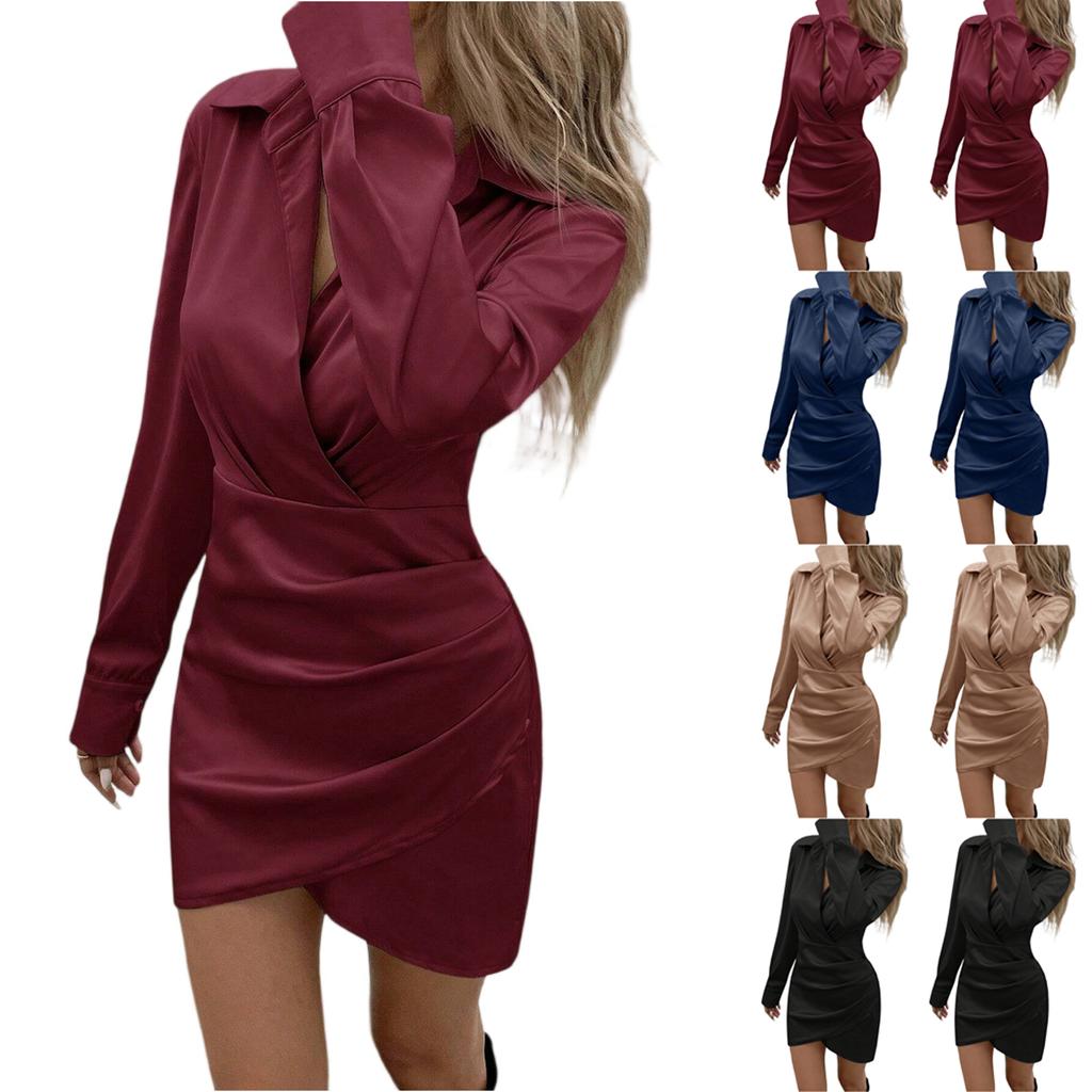 Women's Casual Fashion R-neck Long Sleeved Retro Christmas Print Retro Dress