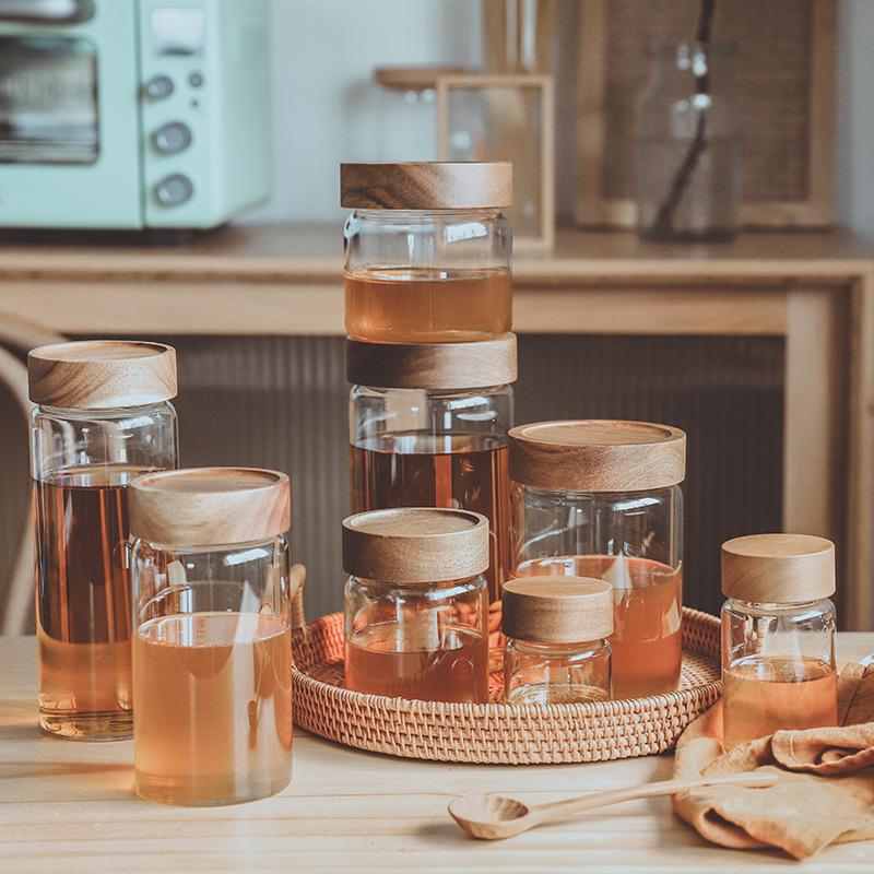 High-Temperature Resistant Multi-Size Honey Glass Jar - Food-Grade & Threaded for Sealing and Storage
