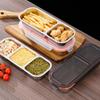2 Pack Divided Meal Preps Container With Secures Lid Odor Resistant Dishwasher Safe Steel Snacks Box Lunch Organizers