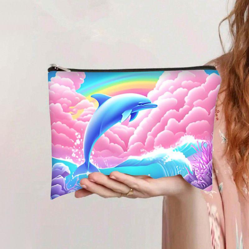 

The new dream Ocean series cosmetic bag, women s clutch bag, wash bag, portable large-capacity canvas bag sf-77 різнокольоровий