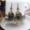 Vintage Rhinestones Crystal Earrings for Party Skull for Head Dangle Earring Halloween Punk Jewelry for Women Girl Mu