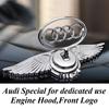 For A4L A6L A3 Q2L Q3 Q5L Q7 A5 A7 Metal Wings Hood Emblem Car Bonnet Badge Front Logo Upgrade Glossy Chrome Sporty Parts