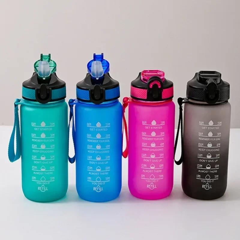 700ml Sports Water Bottle Portable Leak-proof Colorful Plastic Cup Shaker Bottle Outdoor Travel Portable Gym Fitness Jugs